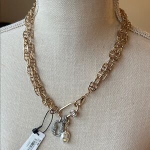 WHBM Gold Link & Pendant Adjustable Necklace